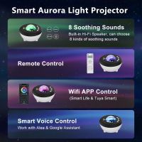 WiFi Smart Star Light Galaxy Projector Christmas Music Player Laser Starry Sky Projector Night Light Work With GoogleAlexa Tuya