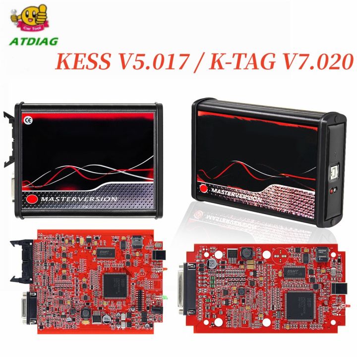 New ECU Programmer 2.80 KESS KTAG EU Red KESS V5.017 K TAG V7.020 4 LED  2.25 Online OBD2 ECU Chip Tuning Tools KESS 5.017 K-TAG