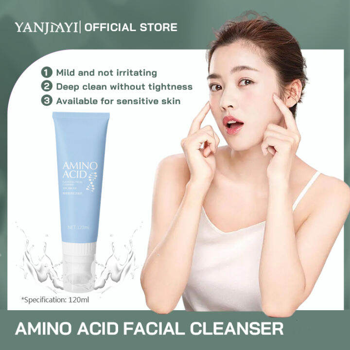 YANJIAYI Amino Acid Facial Cleanser Gentle Cleansing Oil Control Reduce ...