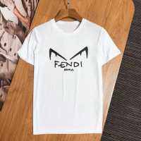 Fendi คู่ของผู้ชายตามสมัยนิยมใหม่บริสุทธิ์ผ้าฝ้ายหลวมเสื้อยืดแบบเข้ากันทั้งหมด