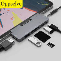 jianzhifen Oppselve USB 7-In-1ฮับแบบพกพา USB 3.0การ์ดความจำตัวเครื่องอ่านการ์ดอะแดปเตอร์ Type C Splitter สำหรับ iPad MacBook Pro 2018 2019