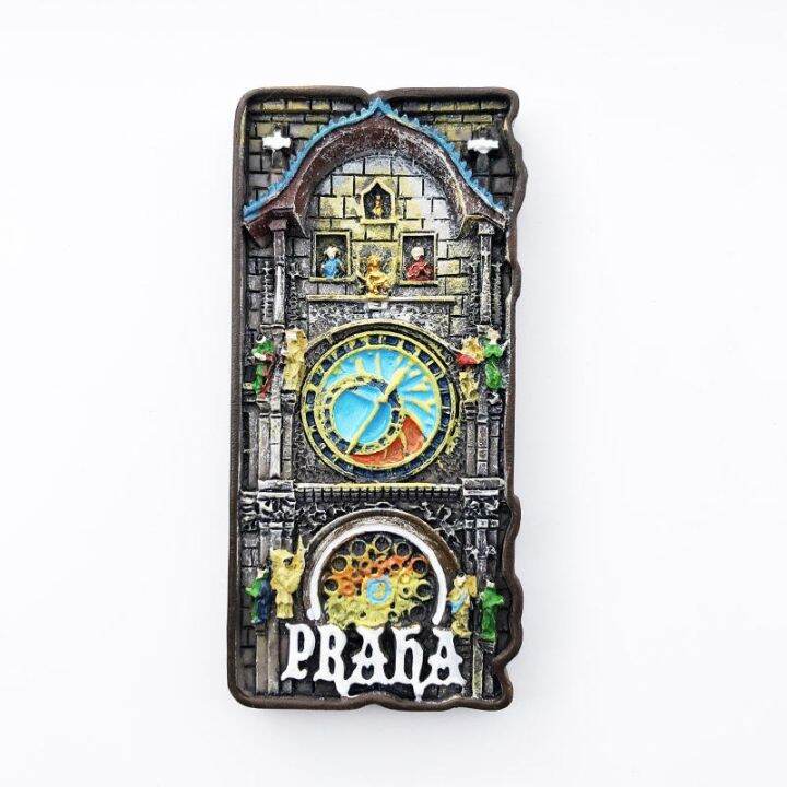 czech-republic-prague-clock-tower-creative-architecture-tourist-commemorative-decorative-handicraft-collection-gift-magnet-refrigerator-sticker-refrigerator-sticker