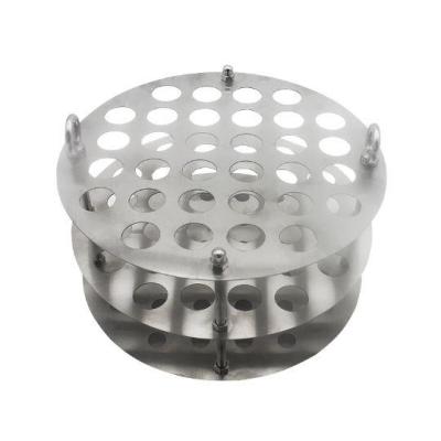 Oil bath test tube rack 32 holes round high temperature resistant stainless steel water bath pot test tube rack can be customized size package general ticket