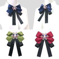 【CW】 Charms JK Bow TieRhinestoneBig Bows Neckties ColorfulBrooches Pins Women 39;s Blouse Cravats