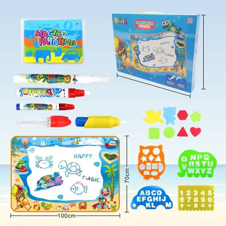 coolplay-magic-water-drawing-mat-coloring-doodle-mat-with-magic-pens-montessori-toys-painting-board-educational-toys-for-kids