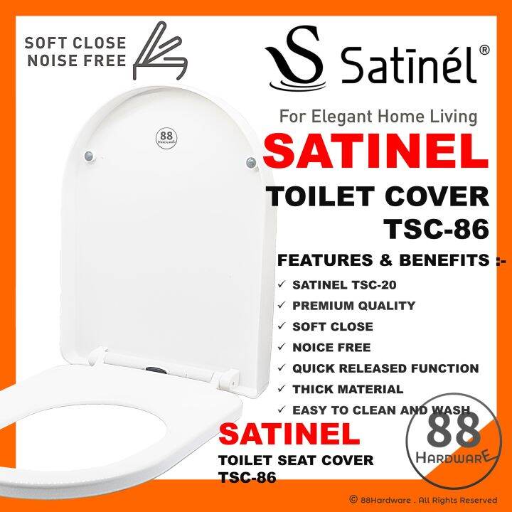 SATINEL TSC86 TOILET SEAT COVER soft close heavy duty toilet bowl cover toilet cover toilet