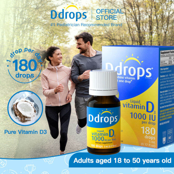 Ddrops Adults 1000 IU 180 DropsLiquid Vitamin D3.Pregnant women's
