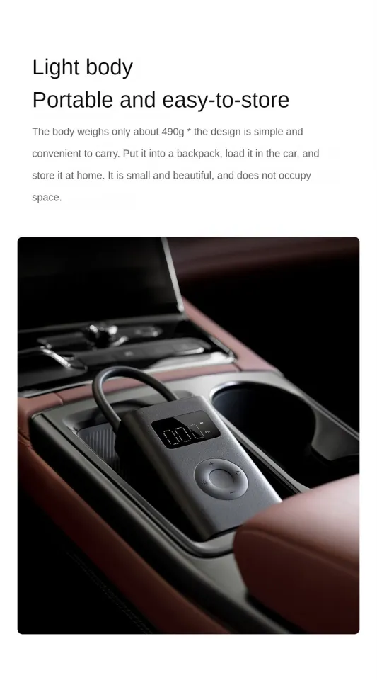 Xiaomi MiJia electric air compressor 2 led multitool air pump 2 for bike  auto car type-C inflator 150psi mi inflatable treasure