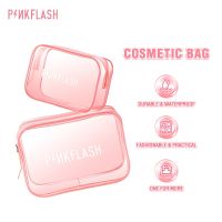 Pinkflash กระเป๋าเครื่องสําอาง PVC ใส แบบหนา กันชื้น กันน้ํา ทนต่อการสึกหรอ อเนกประสงค์