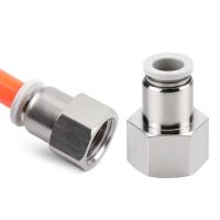 White PCF Air Quick Connector 4 6 8 10 12mm Air Hose Fitting 1/8 3/8 1/2 1/4 Female BSPT Fitting PCF8-02 PCF10-02 PCF12-02