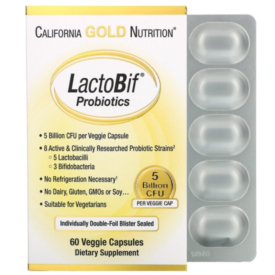 Lactobif probiotics, 5 billion cfu, 60 viên của california gold nutrition - ảnh sản phẩm 1