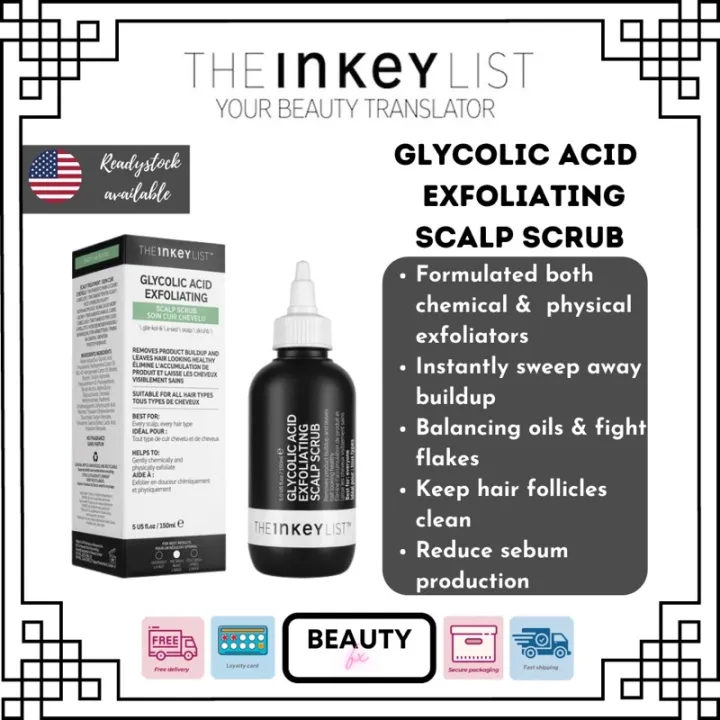 THE INKEY LIST Glycolic Acid Exfoliating Scalp Scrub (150ml) Full size /  Trial size | Lazada