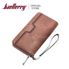 Beallerry Big Capacity Wristband Men Wallets Leather Card Holder Phone  Pocket Long Wallet Male Zipper Clutch Purse Man Carteira
