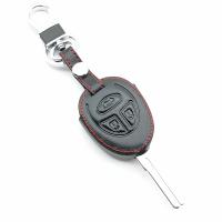 ✾ Hot Sale 100 Leather Case Cover Fob Holder Car Key Suitable for Saab 9-3 9-5 93 95 3 Buttons Remote Protective Shell