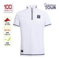 EuropeanTour กอล์ฟเสื้อผ้าผู้ชายแขนสั้นเสื้อยืด21ฤดูร้อนน้ำหนักเบาระบายอากาศยืนขึ้นปก