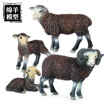 🎁 ของขวัญ Simulation model of animal sheep solid static goat childrens cognitive plastic toys furnishing articles hands to do