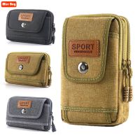 Kanvas Universal Tas Ponsel Tahan Air untuk Samsung/iPhone/Huawei/Nokia/Xiaomi/MOTO Dompet Casing Sabuk Kantong Dompet Koin Penutup