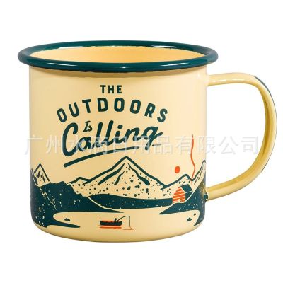 ▬☈  European and Wolf Outdoor Enamel Mug Gentlemen Hardware Camping