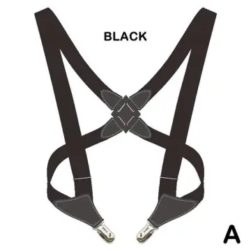 Side Clip Trucker Suspenders For Men Work 2.5cm Wide X-back With 2