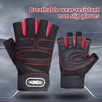 【jw】✘◈  Half Gloves Men and Wrist Guard Dumbbell Riding Non-Slip Horizontal Bar Exercise Training Cross-Bord