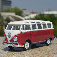 Maisto D Iecast ล้อแม็ก1:25 VW รถบัส T1 T2ย้อนยุครถคลาสสิกรุ่นสีแดงสีเขียวผู้ใหญ่คลาสสิกคอลเลกชันแสดงเครื่องประดับของขวัญของที่ระลึก