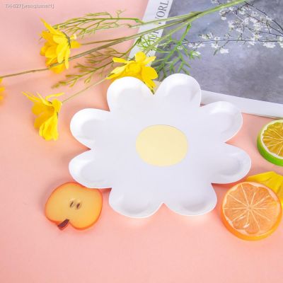 ✙ 10pcs Daisy Picnic Paper Plate Tableware White Daisies Flowers Plates for Summer Daisy Flower Theme kids Birthday Party Decor