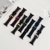 ♗✠❡ New Design Oil Pressure Silicone Watch Band For Apple Watch 7 6 5 4 Fashion Replacement Strap For Iwatch 38/40/41mm 42/44/45mm