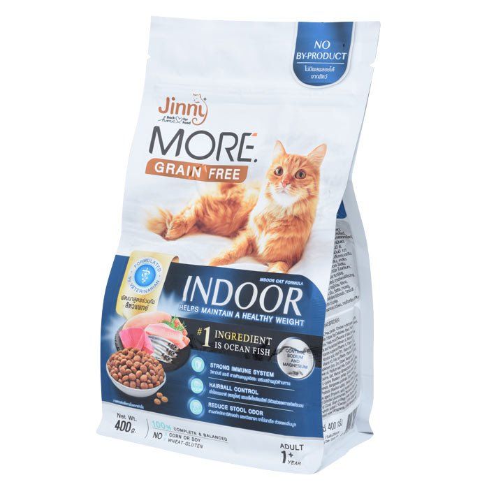 jinny-more-อาหารแมว-จินนี่-เม็ดกรอบ-สูตร-grain-free-ลดอาการแพ้-ควบคุมโซเดียม-ลดก้อนขน-ขนาด-400g