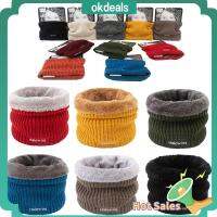 OKDEALS พายุหิมะ เอี๊ยม พลัสกำมะหยี่ สบาย ปก ปกสูงอบอุ่น unisex สีทึบ ถักผ้าพันคอปกปลอม