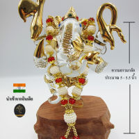 Ananta Ganesh ® พวงมาลัย handmade มุก ลูกปัดทอง (อินเดียแท้) ขนาด 5" พระพิฆเนศ Ma11 MAP