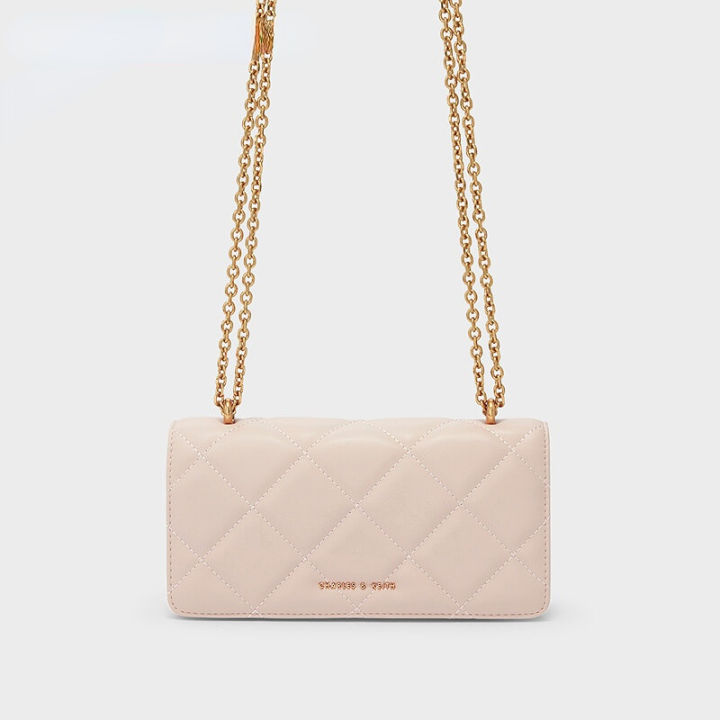 Charles & Keith Quilted Chain Strap Bag in White