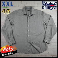 Tommy Hilfiger®แท้ อก 46 ไซส์ XXL เสื้อเชิ้ตผู้ชาย ทอมมี่ ฮิลฟิกเกอร์ สีม่วงอ่อน เสื้อแขนยาว เสื้อใส่เที่ยวใส่ทำงาน