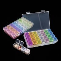 【CW】☬❄♘  28 Grids Plastic Pill Storage Convenient Medicine Organizer Jewelry Manicure