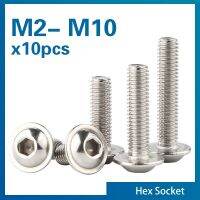 10 buah/lot M2 M2.5 M3 M4 M5 M6 M8 M10 A2-70 soket Stainless Steel tombol sekrup kepala dengan baut kerah