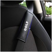 For VW For Volkswagen Golf Car Safety Seat Belt Harness Shoulder Adjuster Pad Cover Carbon Fiber Cover Car Styling 2pc