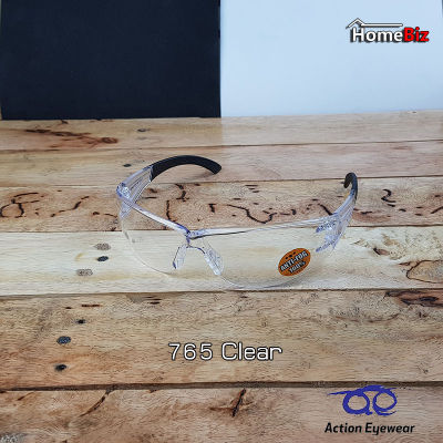 Action Eyeware รุ่น 765 Clear แว่นตานิรภัย, แว่นใส2020, แว่นตากันUV, แว่นกันลม กัน ฝุ่น กันน้ำลาย แว่นใส่ขี่จักยาน แว่นใส่วิ่ง