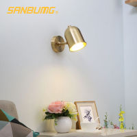 DARHYN Nordic Wall sconce Modern bedroom Bedside Lamp Rotating Wall Lamp Golden Mirror Base Lighting Fixture Oval Wall Lights