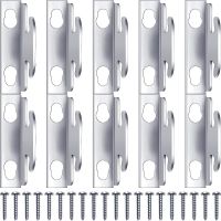SUMMIT 10 Pcs เงินสีเงิน ที่ยึดผ้าม่าน แผ่นรองรีด พร้อมสกรูยึด ที่ยึดราวผ้าม่าน ง่ายต่อการใช้ ความจุแบริ่งที่แข็งแกร่ง ราวแขวนผ้าม่านสำหรับติดผนัง ห้องครัวในบ้าน
