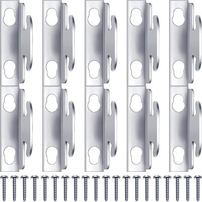 SOLVABLE 10 Pcs เงินสีเงิน ที่ยึดผ้าม่าน พร้อมสกรูยึด แผ่นรองรีด ที่ยึดราวผ้าม่าน ของใหม่ ความจุแบริ่งที่แข็งแกร่ง ราวแขวนผ้าม่านสำหรับติดผนัง ห้องครัวในบ้าน