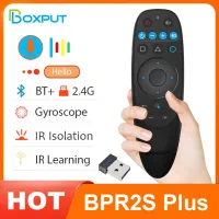 BOXPUT BPR2S PLUS BT เมาส์อากาศ IR 2.4G ไร้สายเรียนรู้การควบคุมการหมุนสำหรับทีวีสติ๊กกล่องทีวี