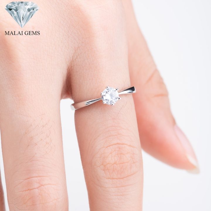 malai-gems-แหวนเพชร-แหวนเพชรชู-เงินแท้-925-เคลือบทองคำขาว-ประดับเพชรสวิส-cz-รุ่น-071-2r30693-แถมกล่อง-แหวนเงินแท้-แหวนเงิน-แหวน
