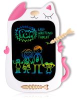 LCD Drawing Doodle Board สำหรับของขวัญเด็กผู้หญิงอายุ3-7ปีการเขียนและการเรียนรู้กระดานเขียนลวกสำหรับเด็กเล็ก-สีชมพูสีขาว