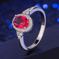 Diamond red ring female style diamond zircon red ring fashion jewelry FJQB