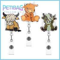 รีลห่วงโซ่อะครีลิกวัวยืดหดได้3ชิ้นแบบ Petbag เครื่องหมายของขวัญสำนักงาน