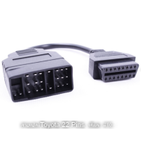 JSP สายแปลง สายพ่วง หัวแปลง TOYOTA  OBD1  22 pins เป็น  OBD2  16 pins สำหรับต่อ เครื่องสแกนรถยนต์ที่รองรับระบบOBD1 ที่สามารถสแกนรถToyota ปลั๊ก22pinsได้