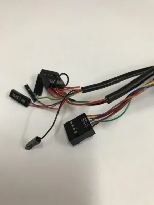 Nút nguồn máy tính AONE tròn loại dán - tích hợp Audio + Cổng USB