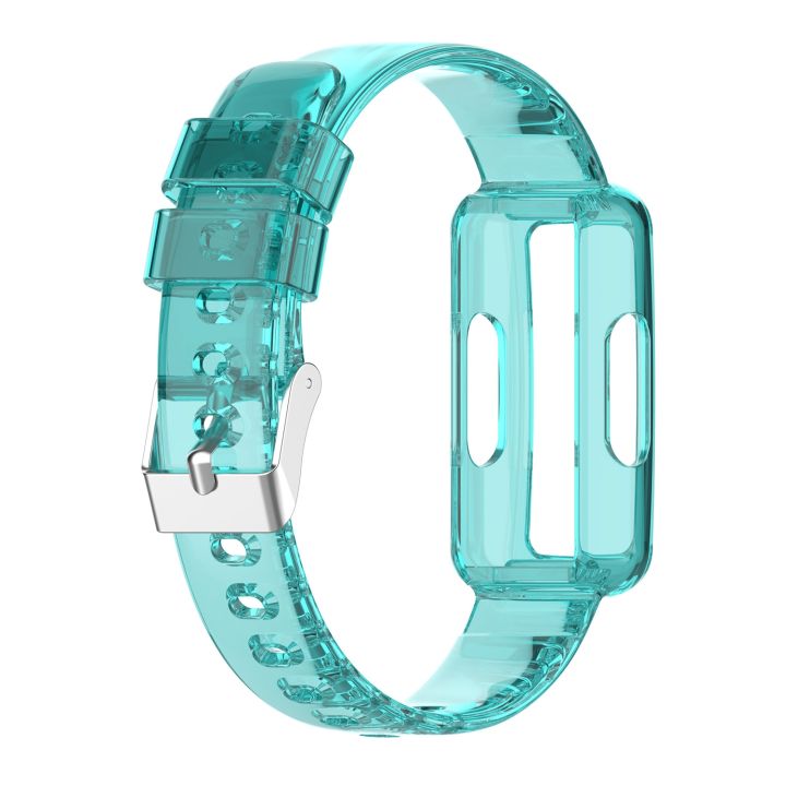 สำหรับ-fitbit-inspire-2ซิลิโคนใสสายนาฬิกาข้อมือแบบบูรณาการ-สีฟ้าใส-ขายเอง