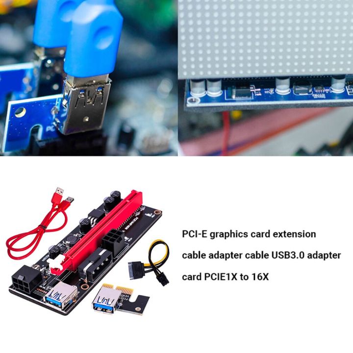 pci-express-riser-การ์ด-usb-3-0สาย-pci-e-1x-16x-extender-อะแดปเตอร์4pin-6pin-สำหรับ-gpu-mining-miner