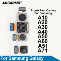 Aocarmo A20 A71 Samsung Galaxy A51 A30 A40 A50 A60ด้านหลังเป็นกล้องมองหลังใหญ่ที่หันหน้าไปทางชิ้นส่วนซ่อมสายเคเบิลกล้องหน้าโค้ง