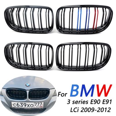 หน้ากากป้องกันตะแกรงหม้อน้ำรถยนต์กันชนหน้า ABS สำหรับ BMW 3 Series E90 Saloon E91 Touring 4-Door Lci 2009 2010-2012แต่งรถ